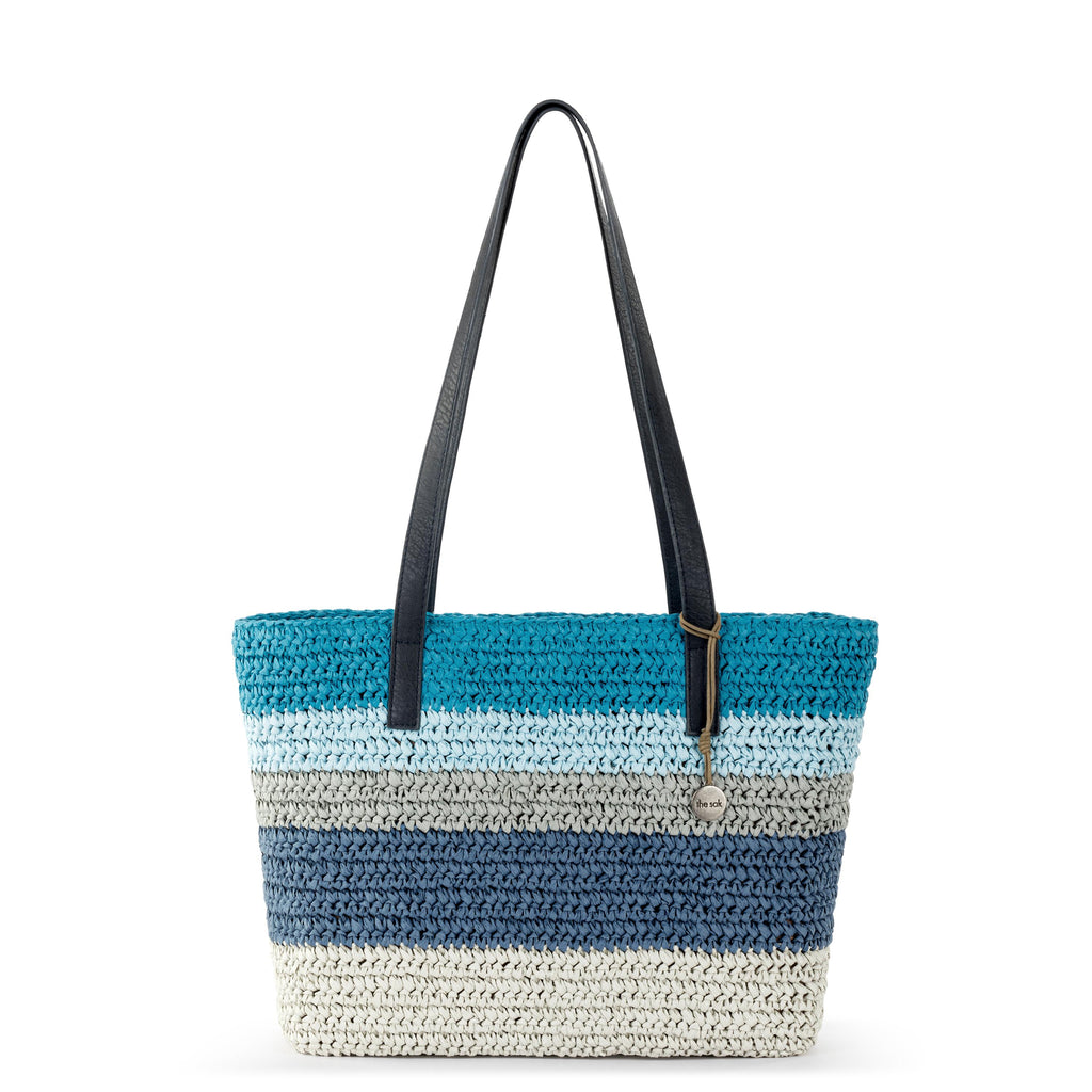 The Sak Metro Tote - Straw - Ocean Stripe