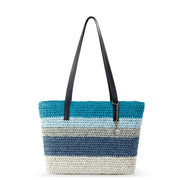 Metro Tote - Straw - Ocean Stripe
