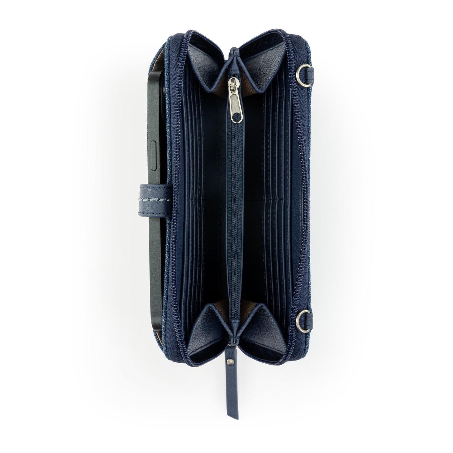 The Sak Iris Large Smartphone Crossbody Denim - |Reef Seascape Embroidery|