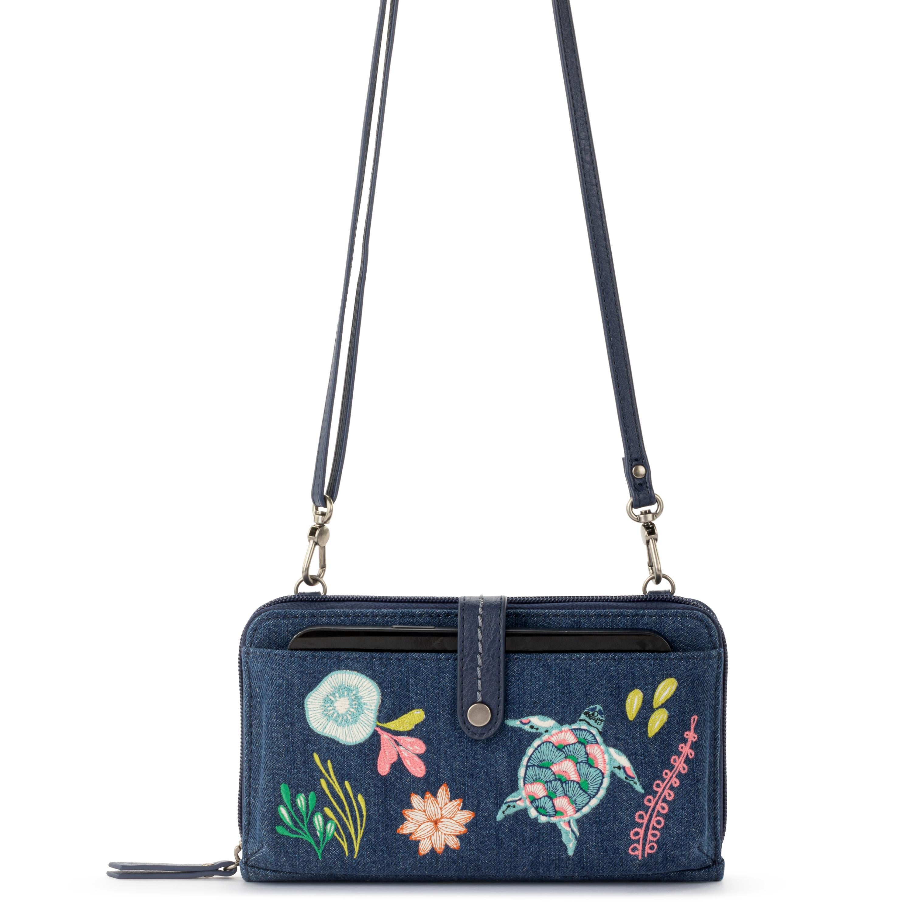 The Sak Smartphone Wallet - Denim - Reef Seascape Embroidery