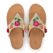 Everly Sandal - Hand Crochet - Flower Ecru