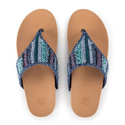 Everly Sandal - Hand Crochet - Lapis Stripe