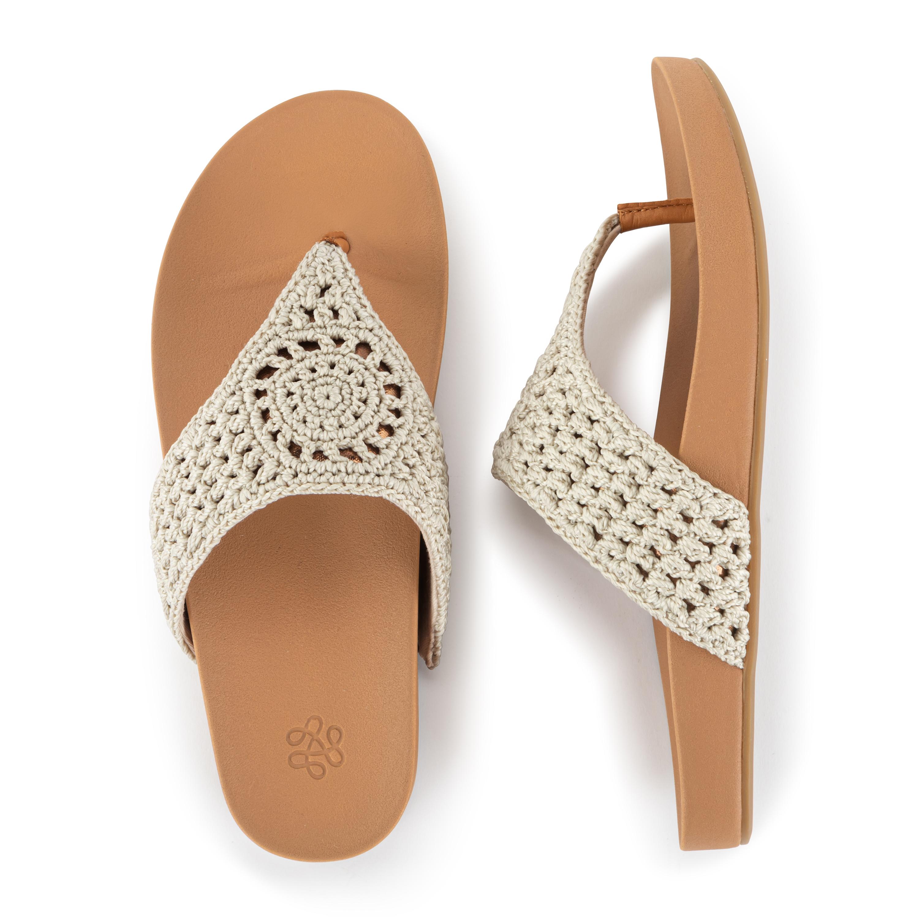The Sak Everly Sandal - Hand Crochet - Natural Medallion