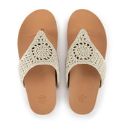 Everly Sandal - Hand Crochet - Natural Medallion