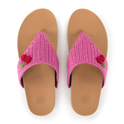 Everly Sandal - Hand Crochet - Pink Cherries