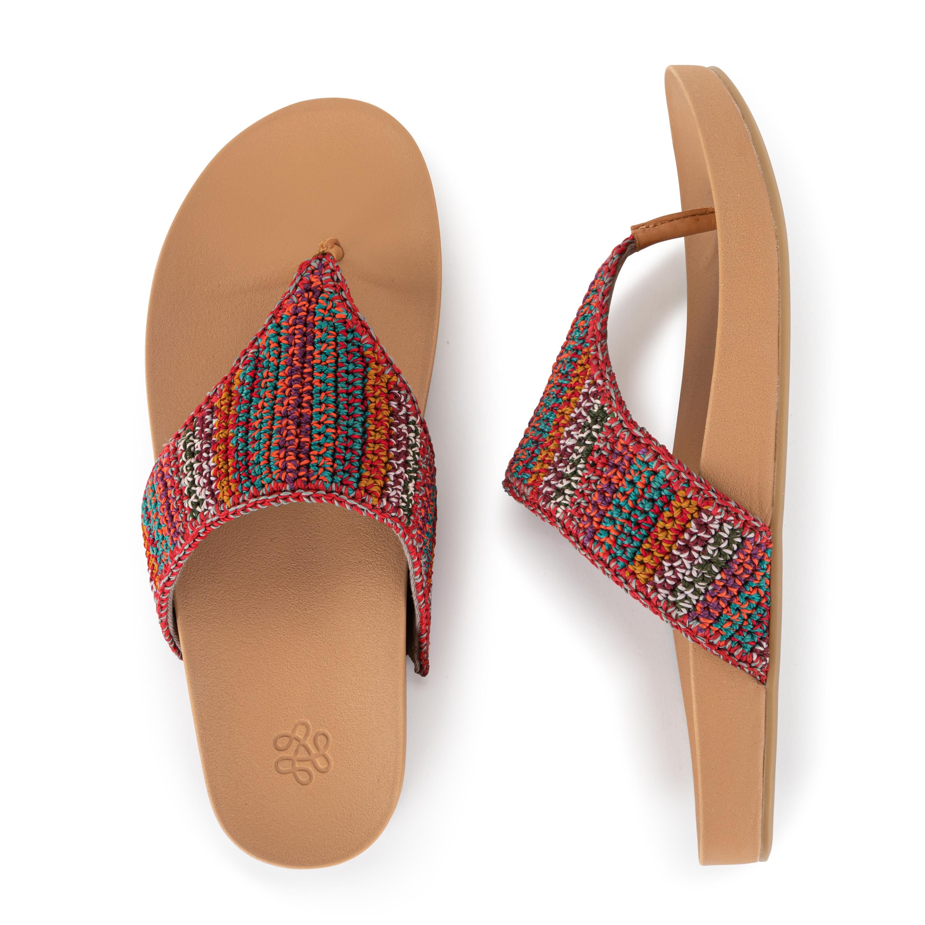 The Sak Everly Sandal - Hand Crochet - Sunset Stripe
