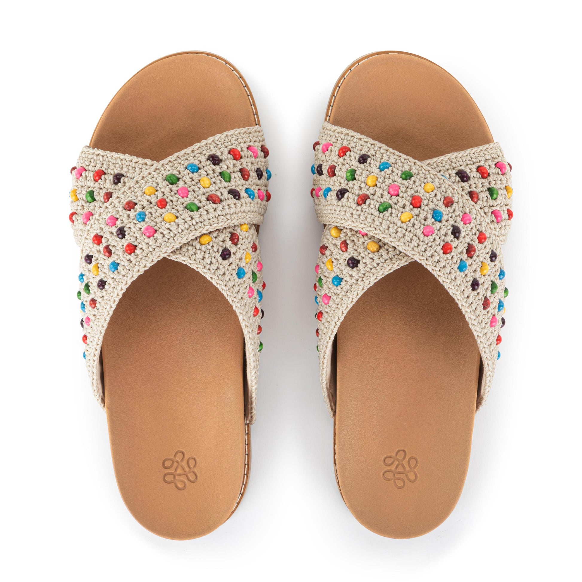 The Sak Penelope Sandal Crochet - Ecru Multi Beads