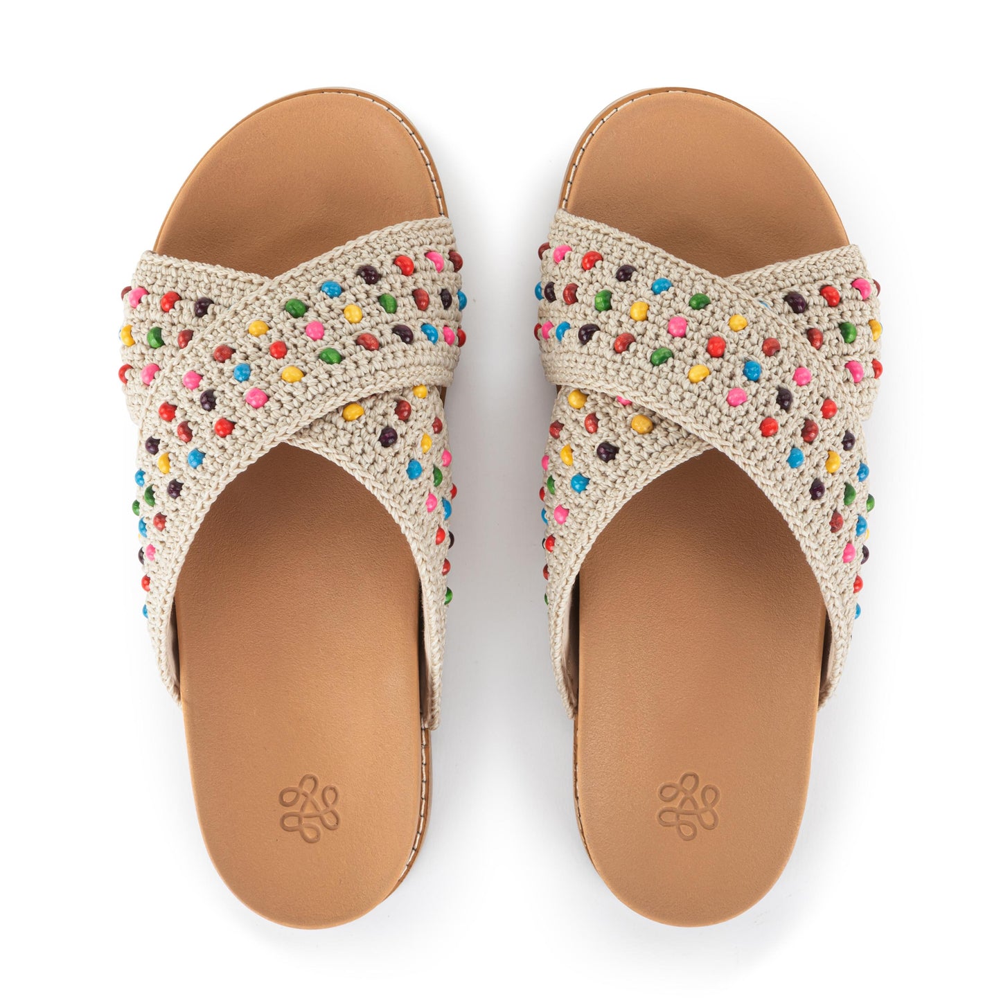 The Sak Penelope Sandal Crochet - Ecru Multi Beads
