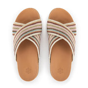 Penelope Sandal - Hand Crochet - Pink Multi Stripe