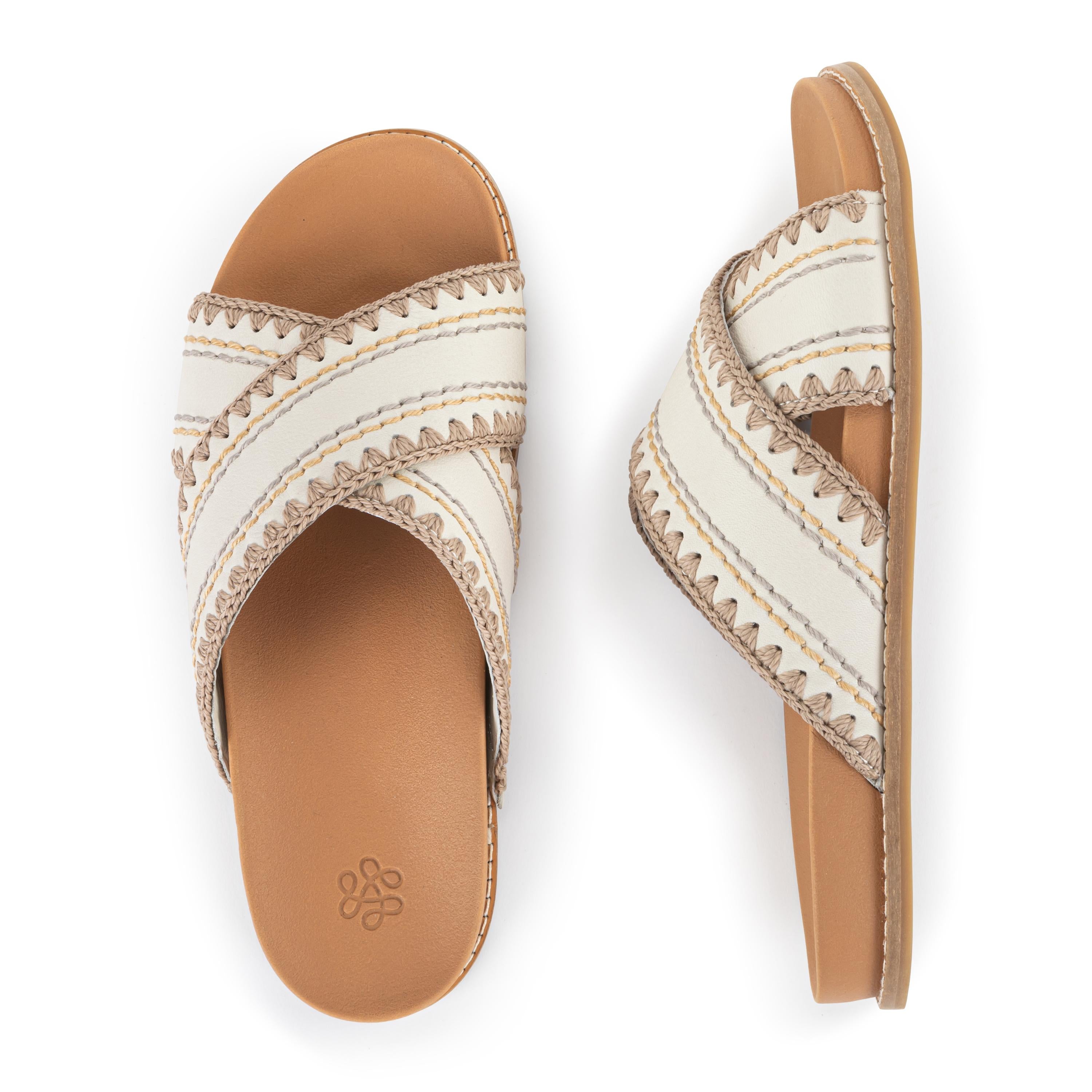 The Sak Penelope Sandal - Leather - Stone Neutral Seminyak