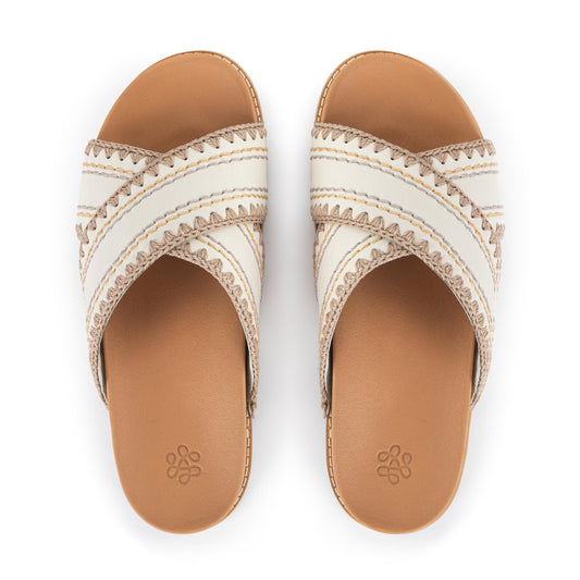 The Sak Penelope Sandal Leather - Stone Neutral Seminyak