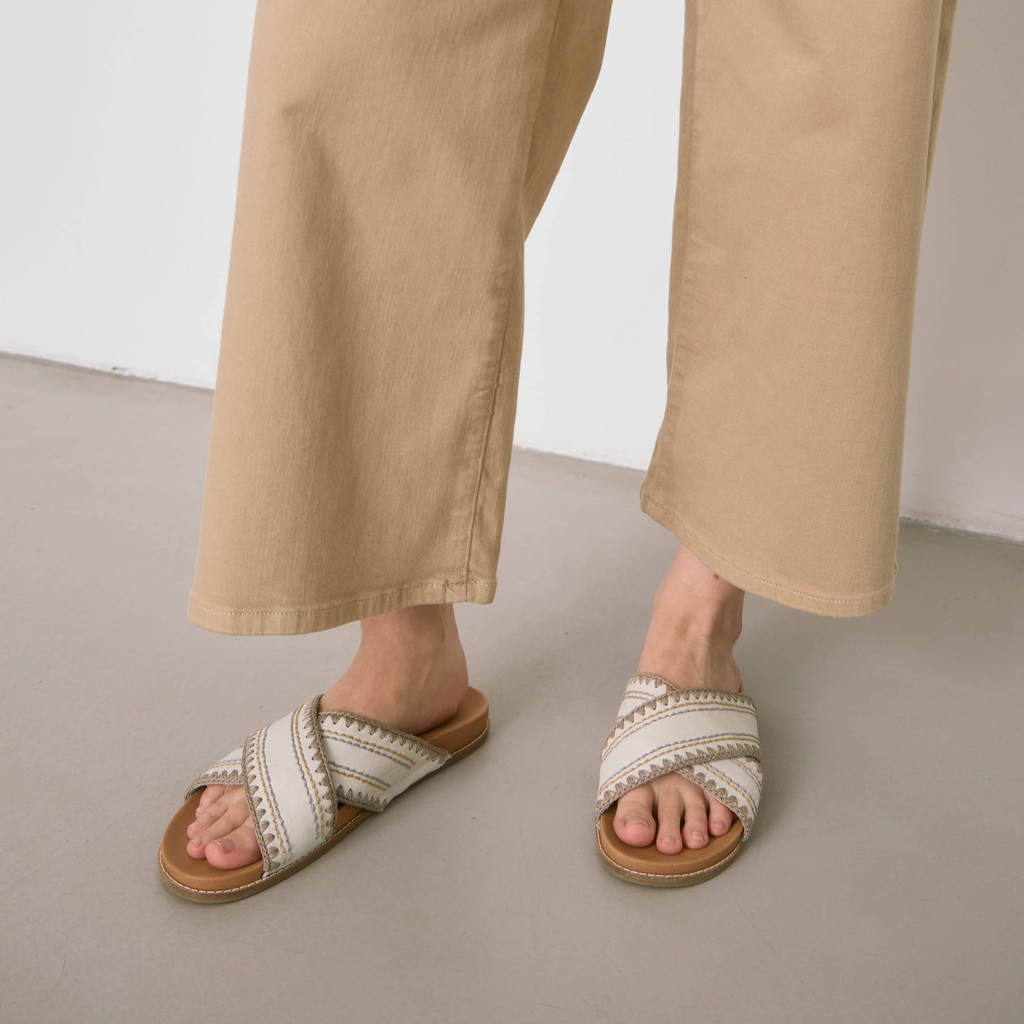 The Sak Penelope Sandal Leather - Stone Neutral Seminyak