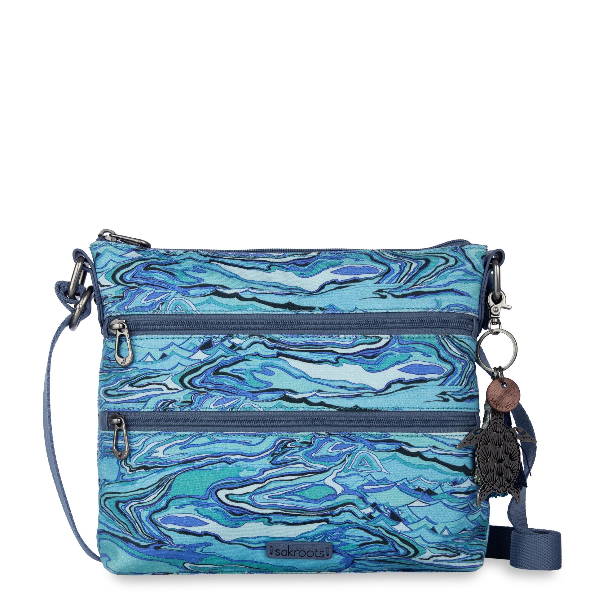 Sakroots Basic Crossbody Canvas - Reef Water Nation