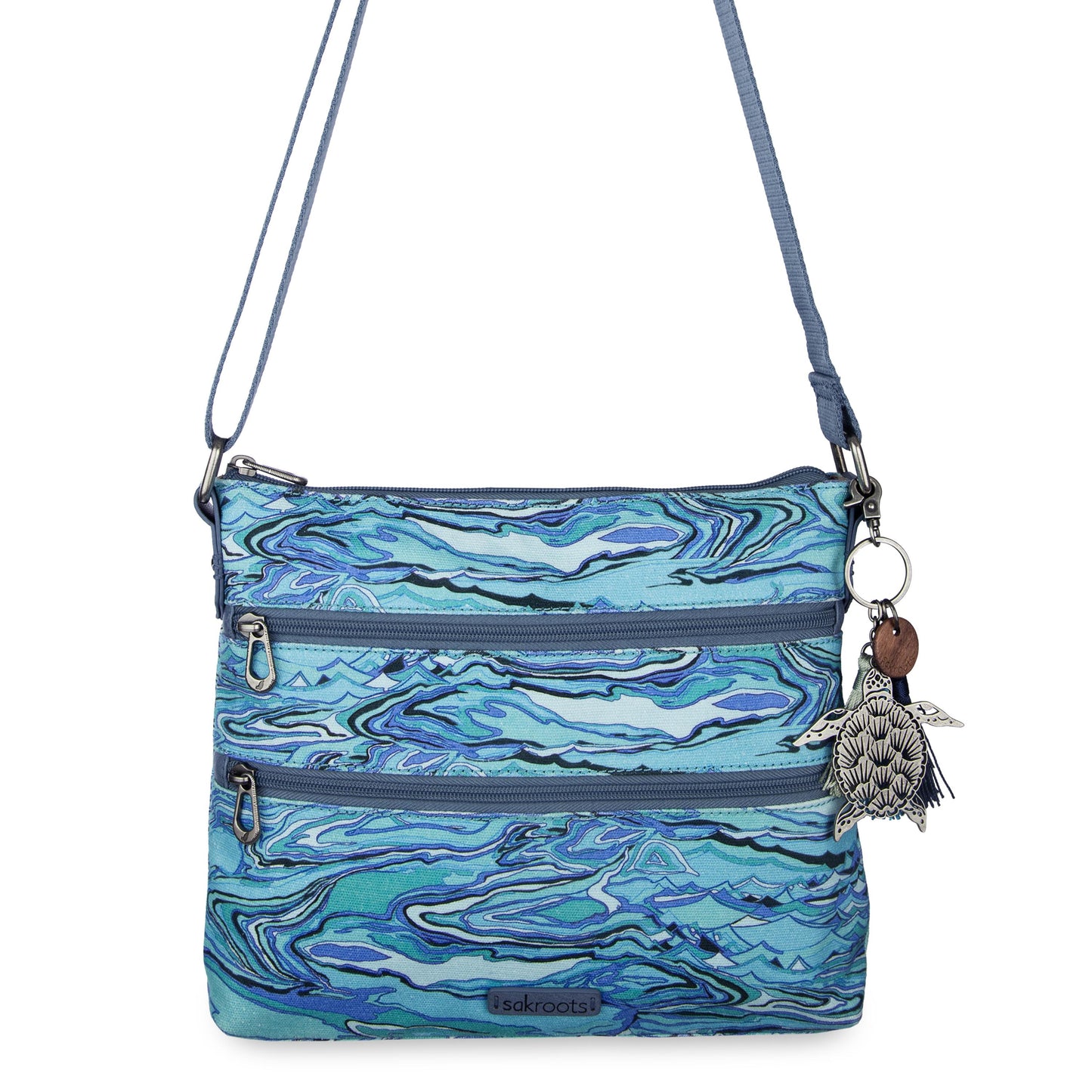 Sakroots Basic Crossbody Canvas - Reef Water Nation