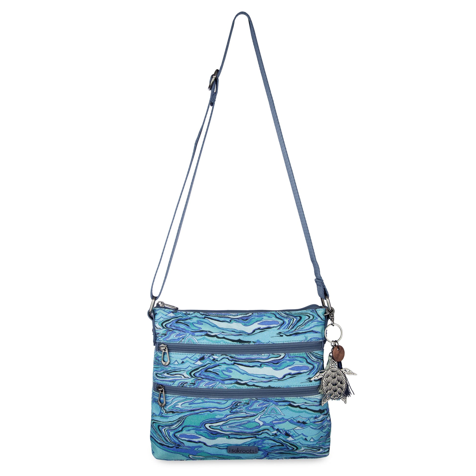Sakroots Basic Crossbody Canvas - Reef Water Nation
