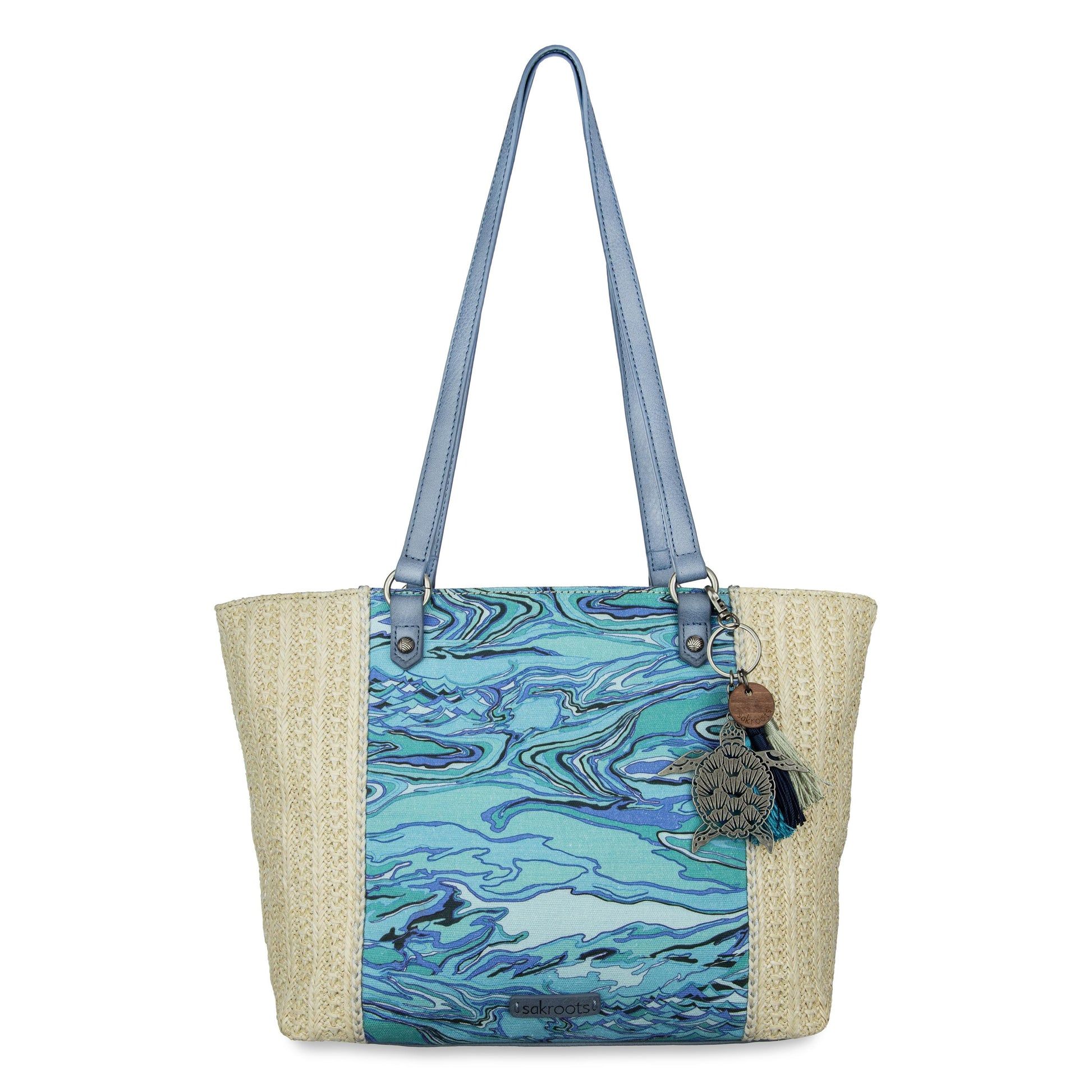Sakroots Metro Tote Straw - Reef Water Nation