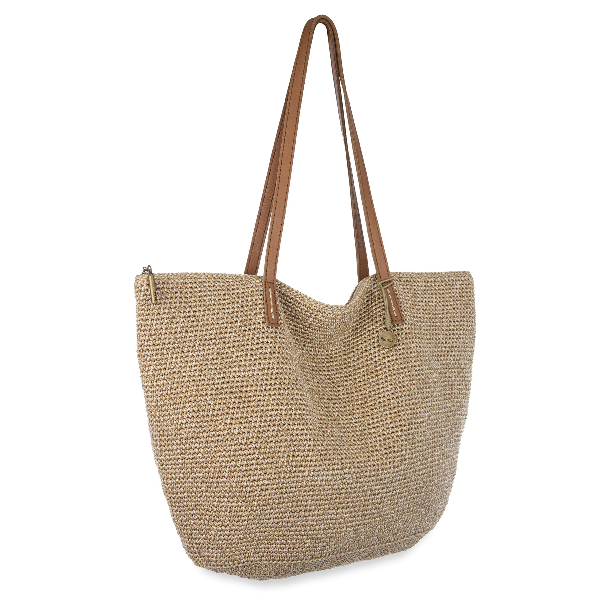 The Sak Faye Large Tote Crochet - Bamboo Static