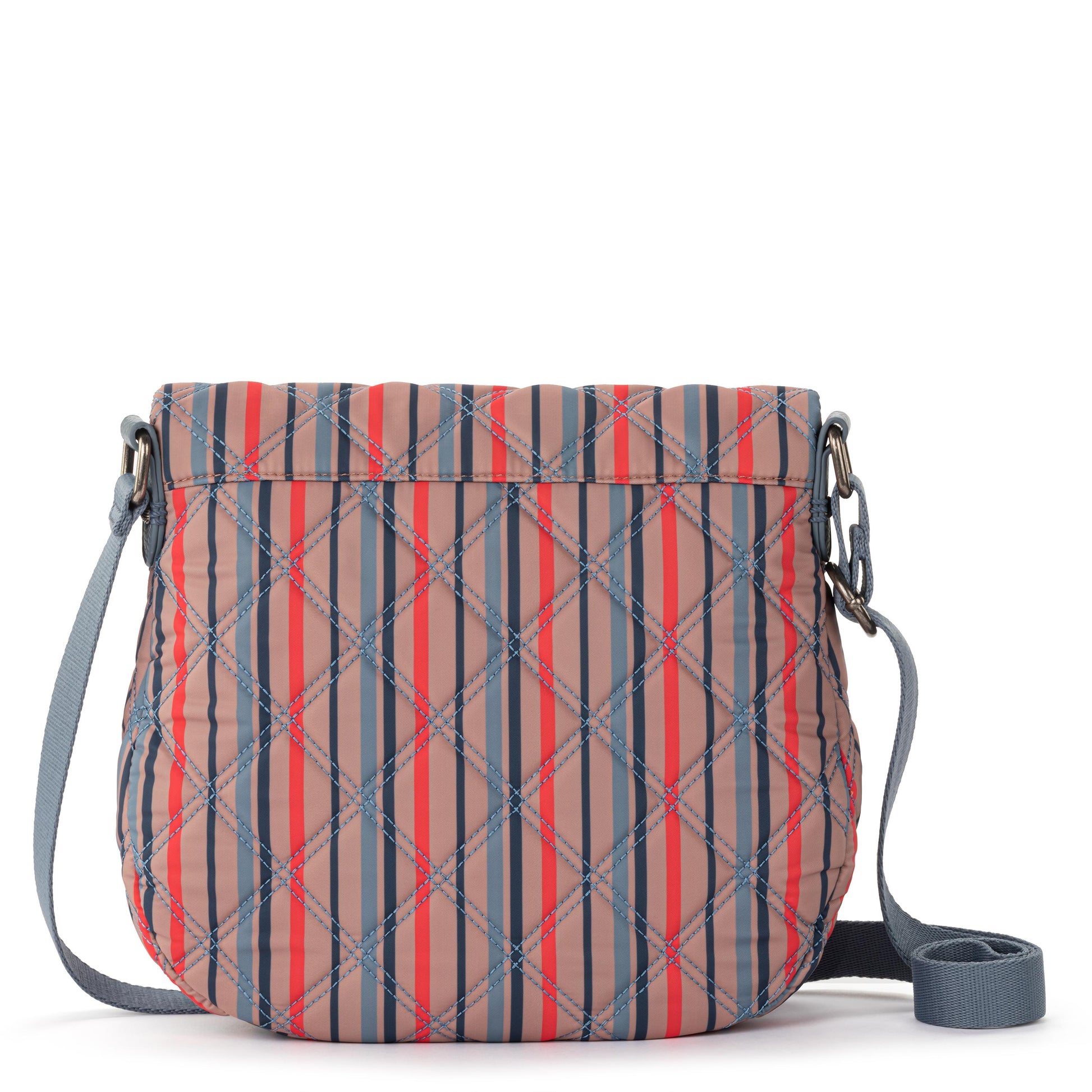 Sakroots Foldover Crossbody EcoTwill - Vintage Multi Stripe Diamond Quilted