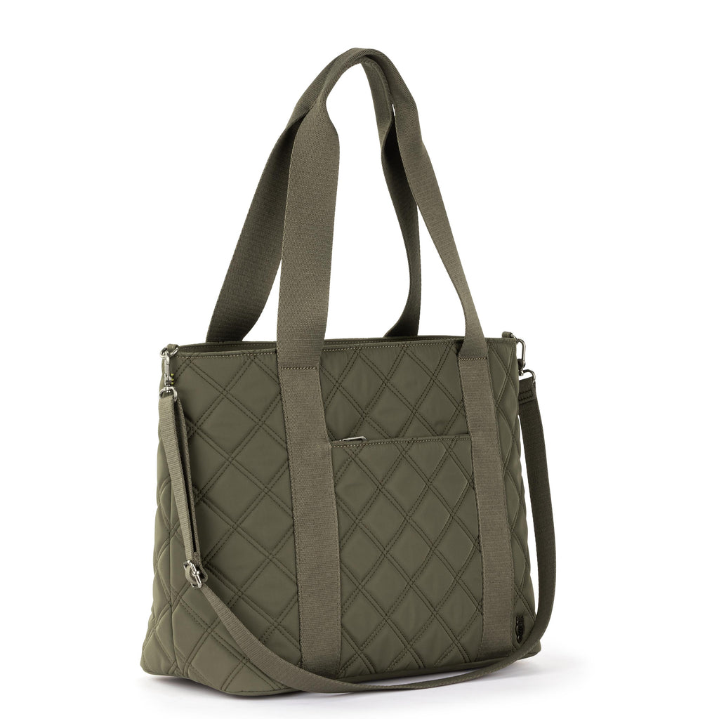 Sakroots Arlo Large Tote - EcoTwill - Olive Diamond Quilted