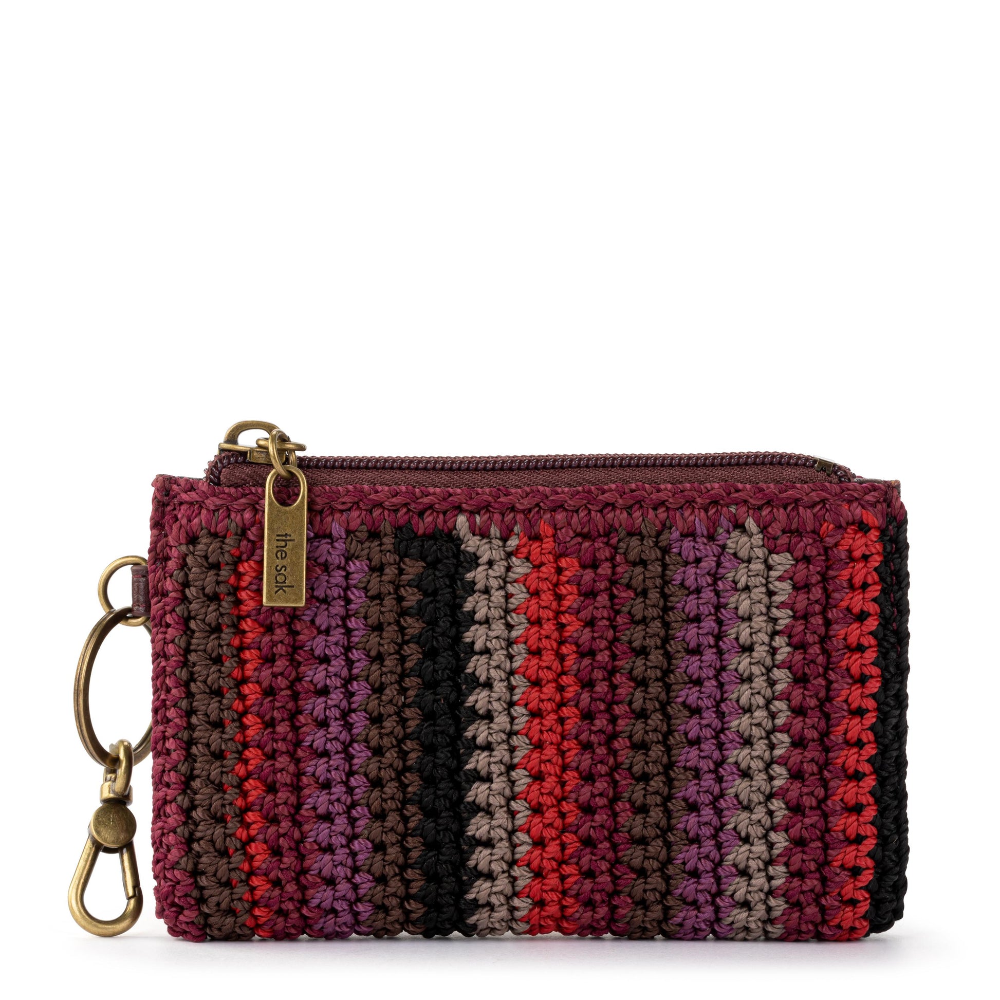 The Sak Encino Essential Wallet Crochet - Black Cherry Stripe