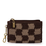 Encino Essential Wallet - Hand Crochet - Brown Check