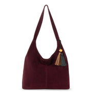 Huntley Hobo - Leather - Black Cherry Suede