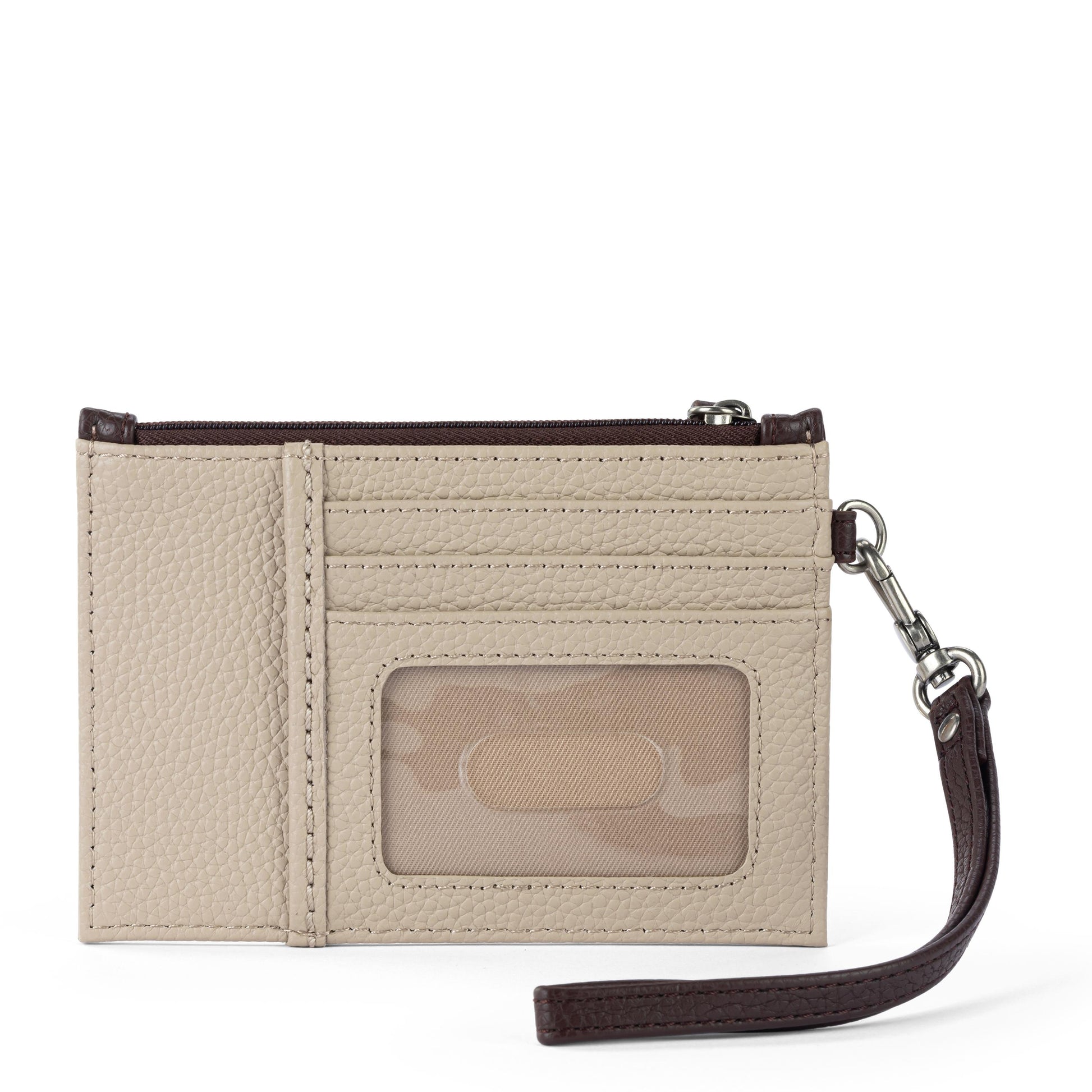 The Sak Iris Card Wristlet Leather - Sand Mahogany