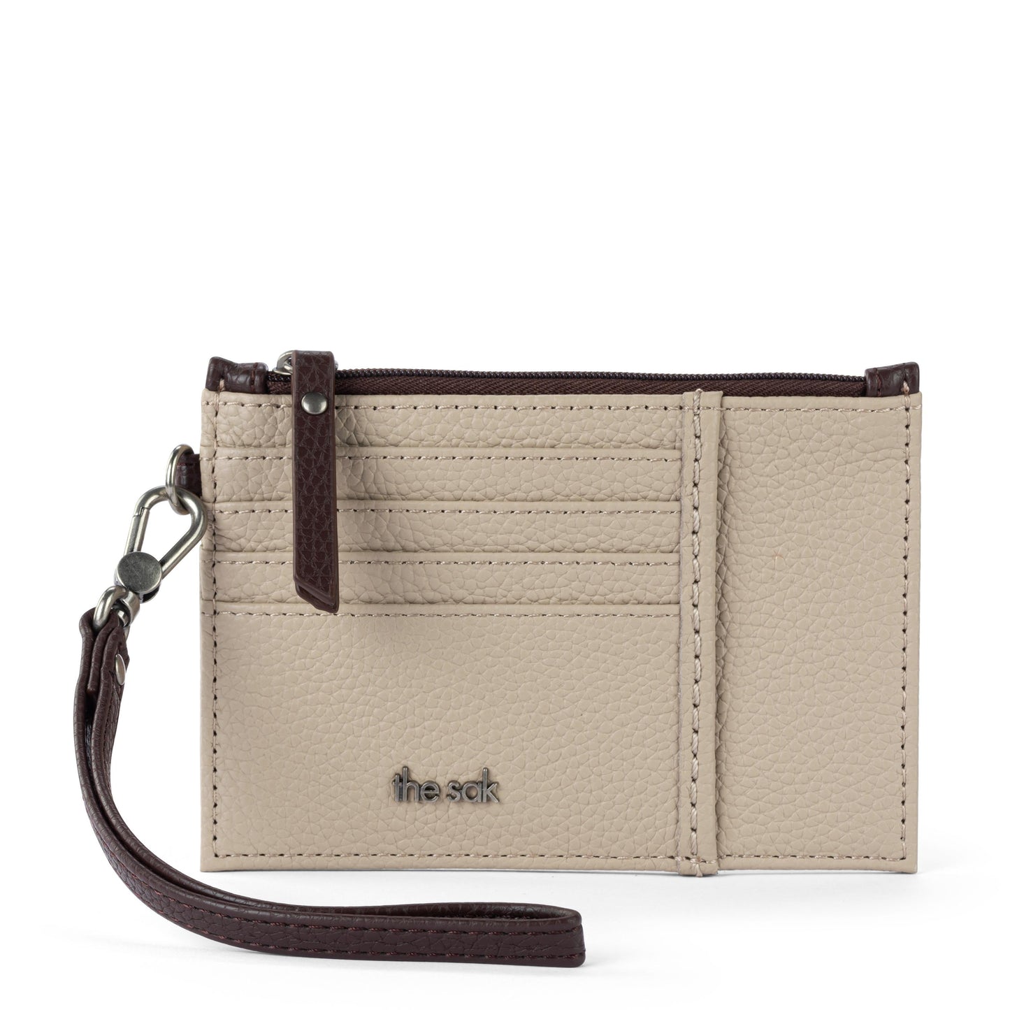The Sak Iris Card Wristlet Leather - Sand Mahogany