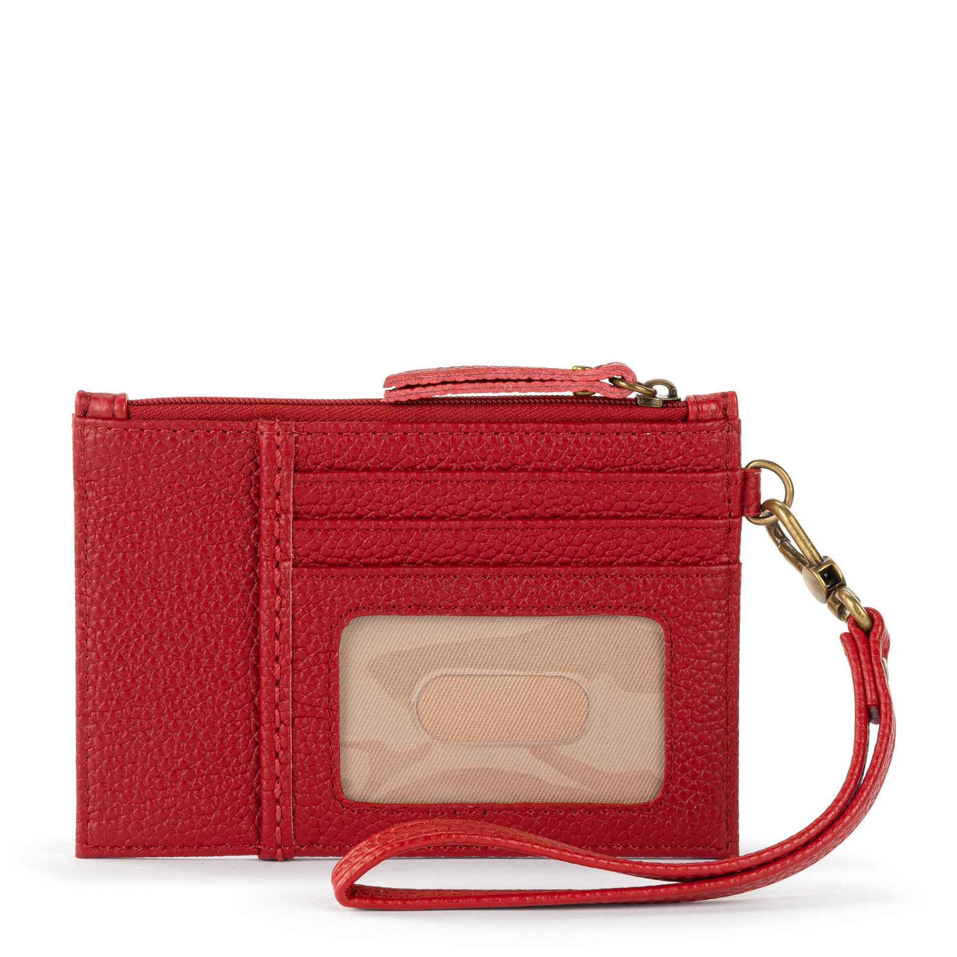 The Sak Iris Card Wristlet Leather - Scarlet