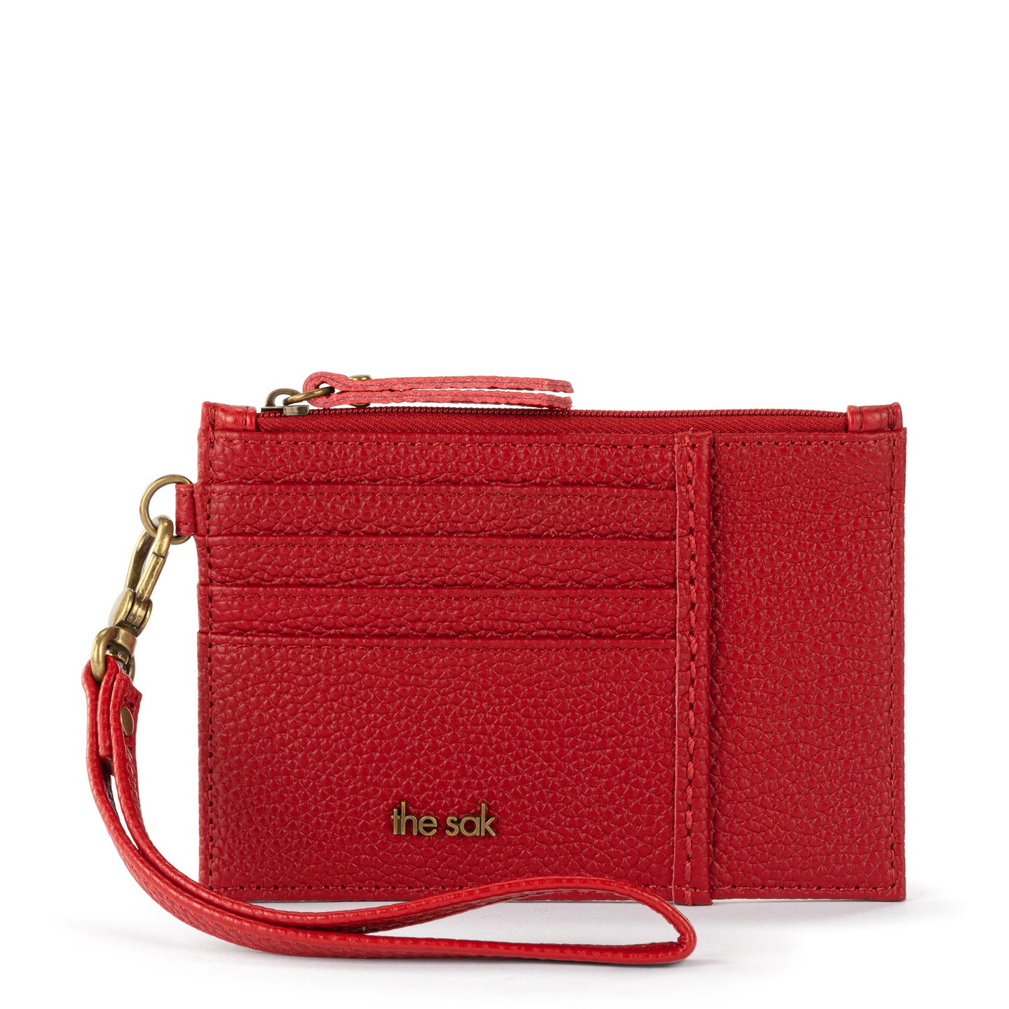 The Sak Iris Card Wristlet Leather - Scarlet