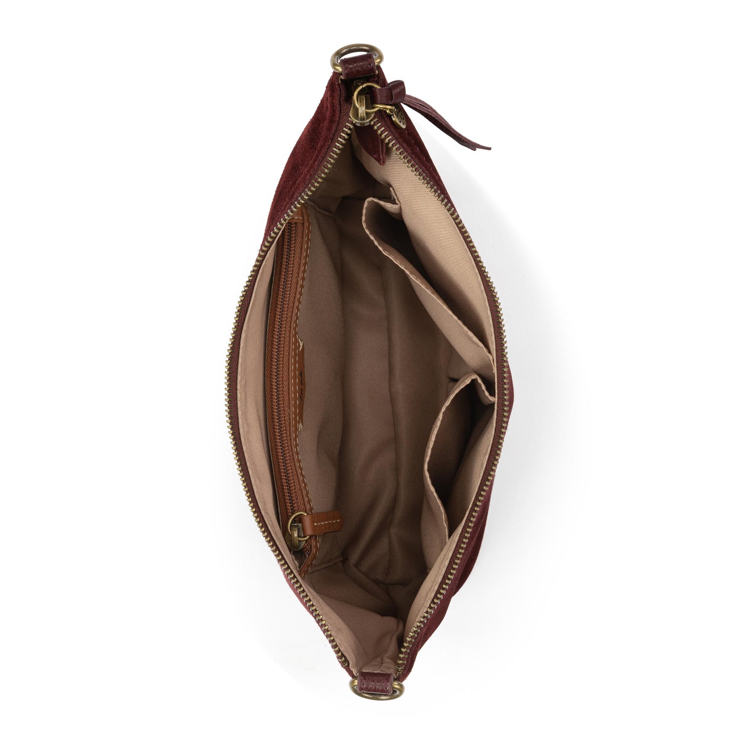 The Sak Jasmine Small Hobo Leather - Black Cherry Suede