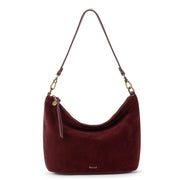 Jasmine Small Hobo - Leather - Black Cherry Suede
