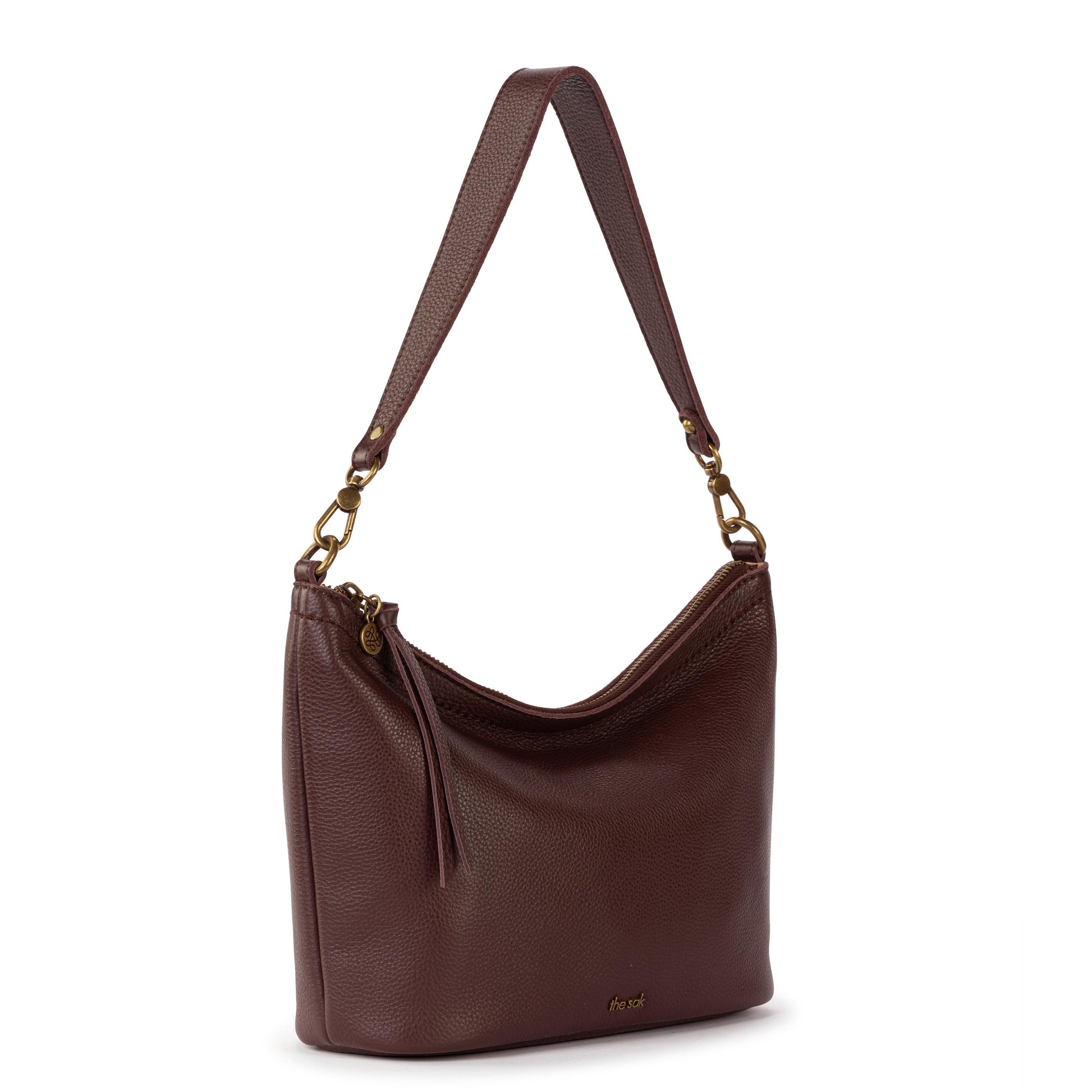 The Sak Jasmine Small Hobo Leather - Mahogany