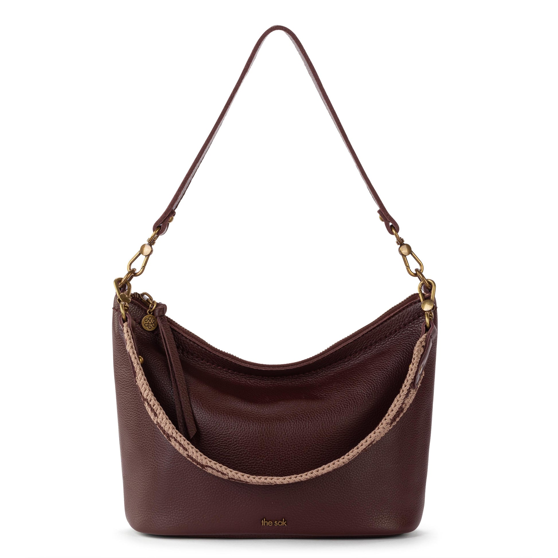 The Sak Jasmine Small Hobo Leather - Mahogany