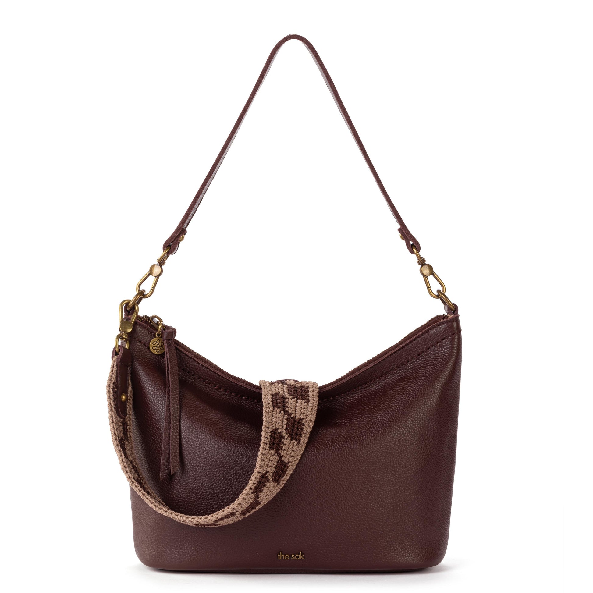 The Sak Jasmine Small Hobo Leather - Mahogany