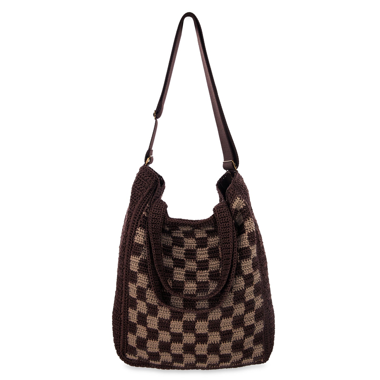 The Sak Lanie Market Tote Crochet - Brown Check