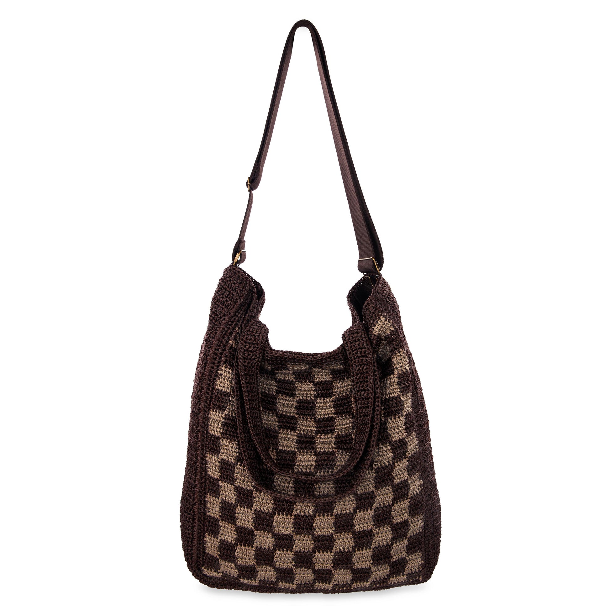 The Sak Lanie Market Tote Crochet - Brown Check