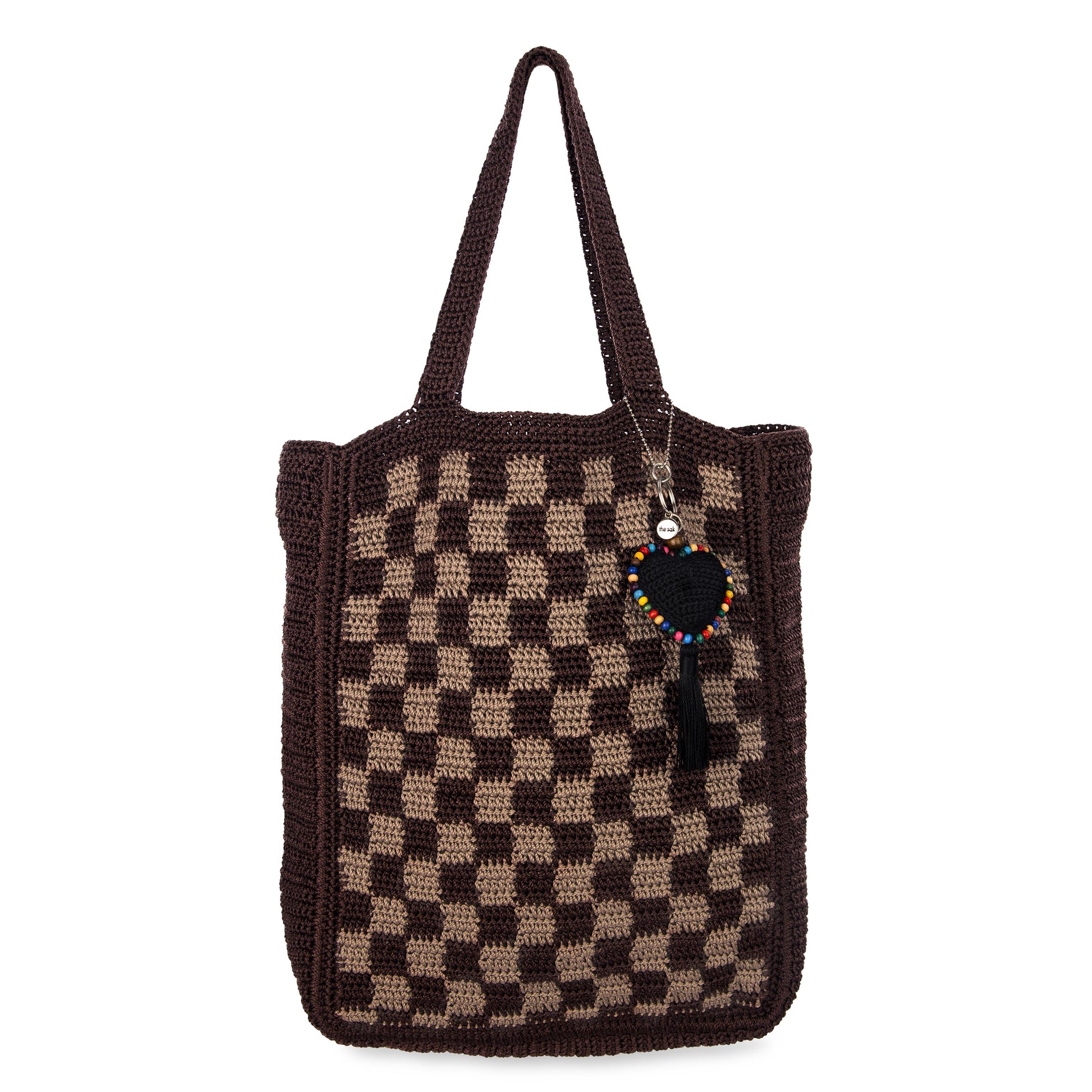 The Sak Lanie Market Tote Crochet - Brown Check