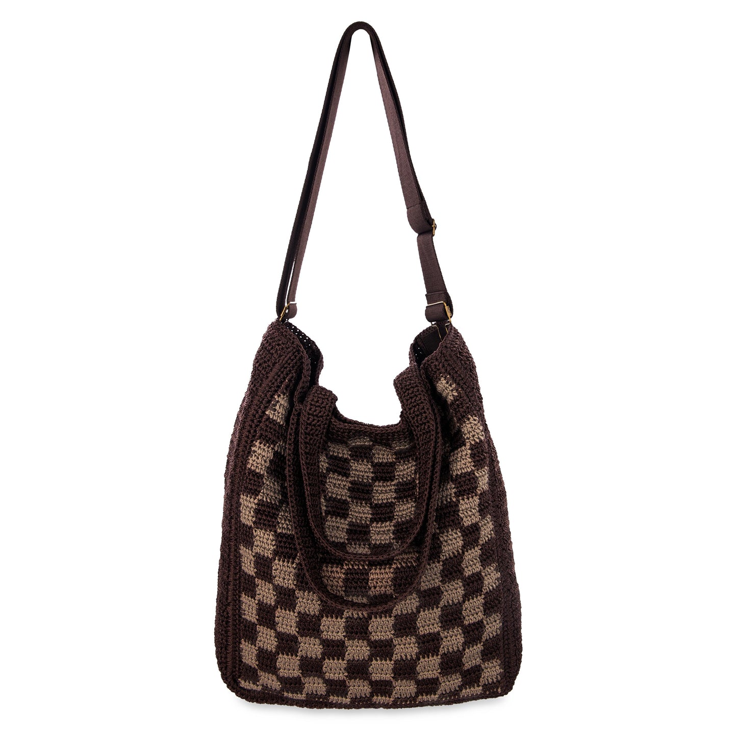 The Sak Lanie Market Tote Crochet - Brown Check
