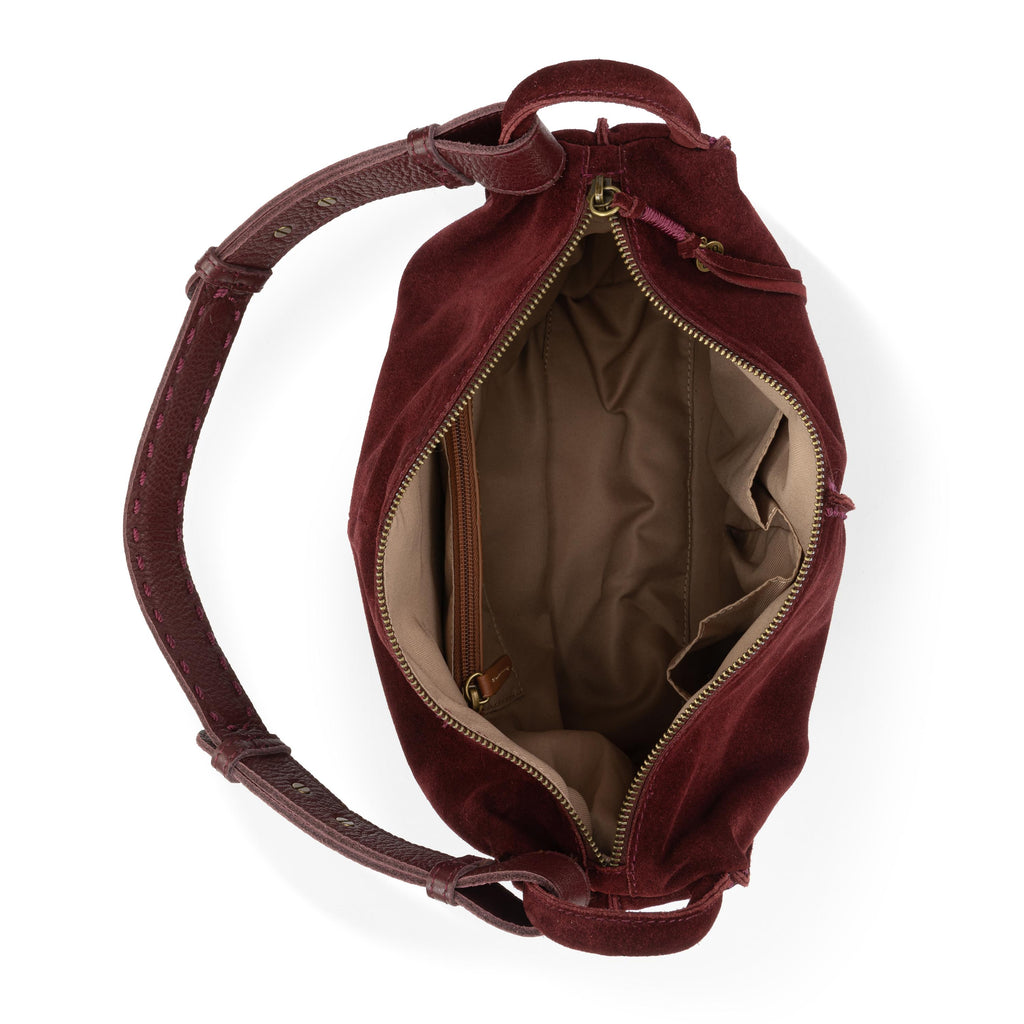 The Sak Los Feliz Hobo - Leather - Black Cherry Suede