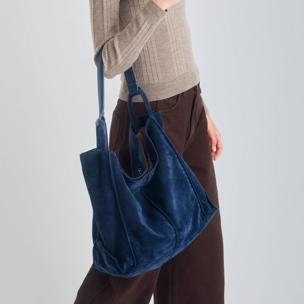 The Sak Los Feliz Large Tote - Leather - Indigo Suede