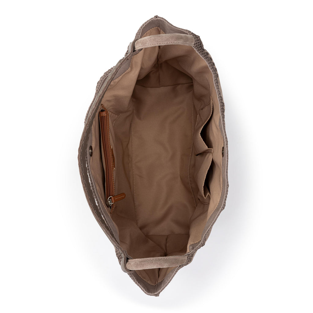 The Sak Los Feliz Large Tote - Leather - Mushroom Suede Patch