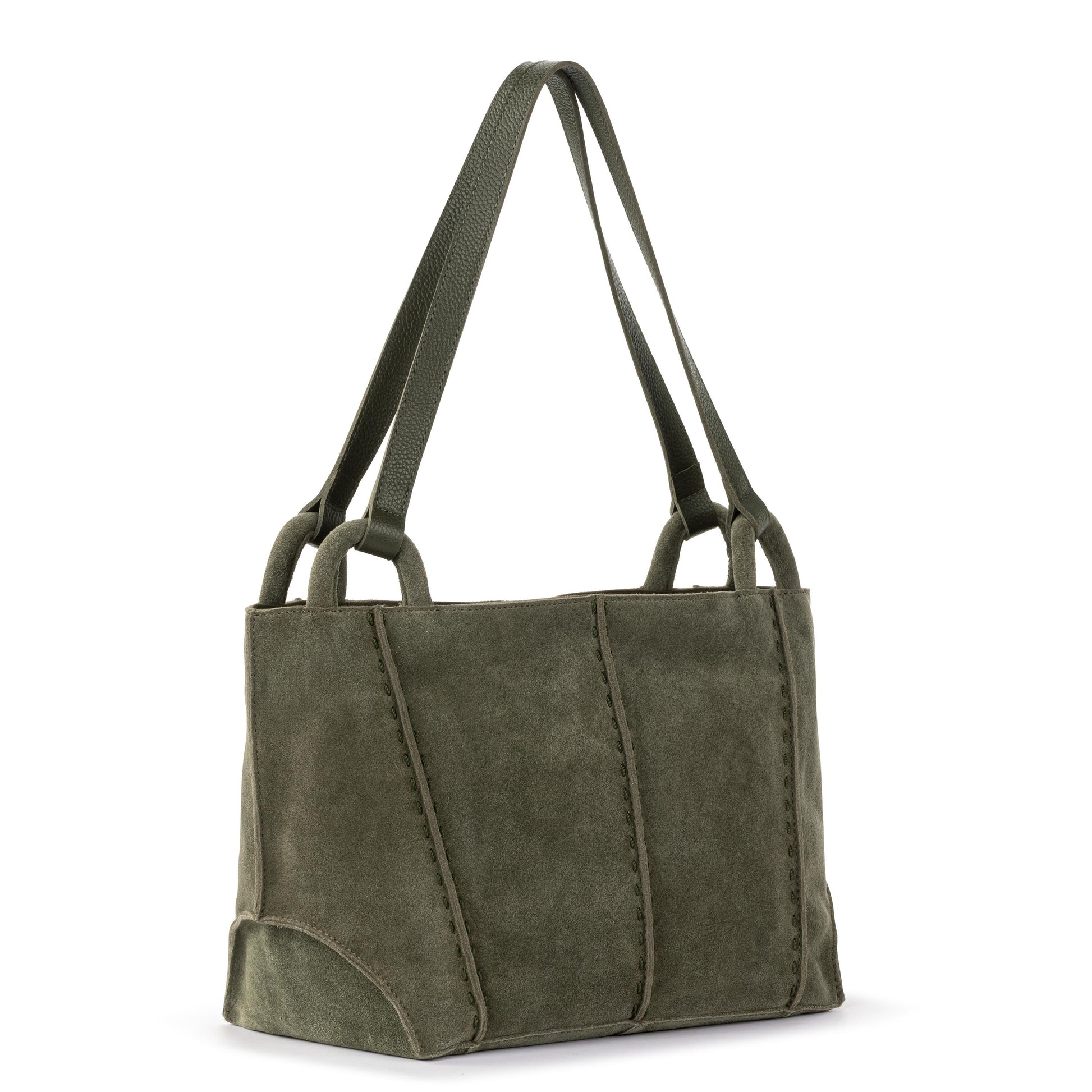The Sak Los Feliz Satchel Leather - Moss Suede