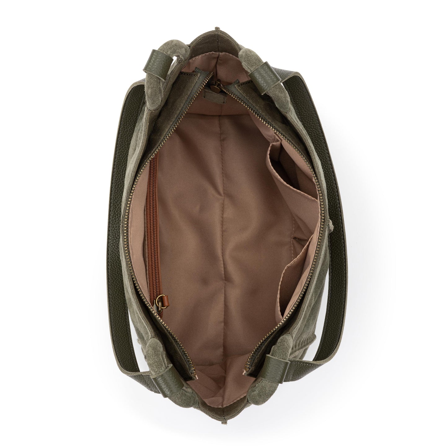The Sak Los Feliz Satchel Leather - Moss Suede