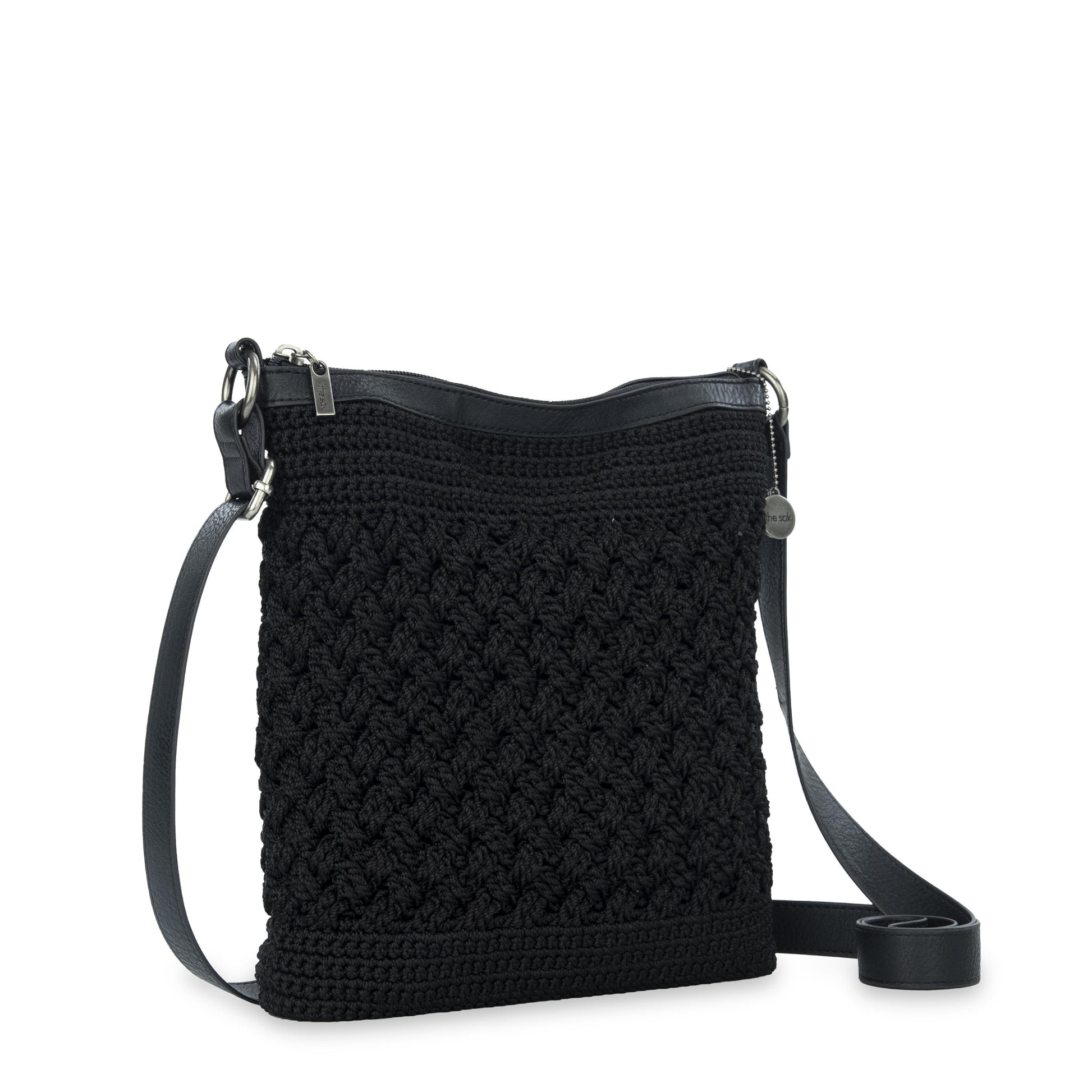 The Sak Lucia Crossbody Crochet - Black Cozy Weave
