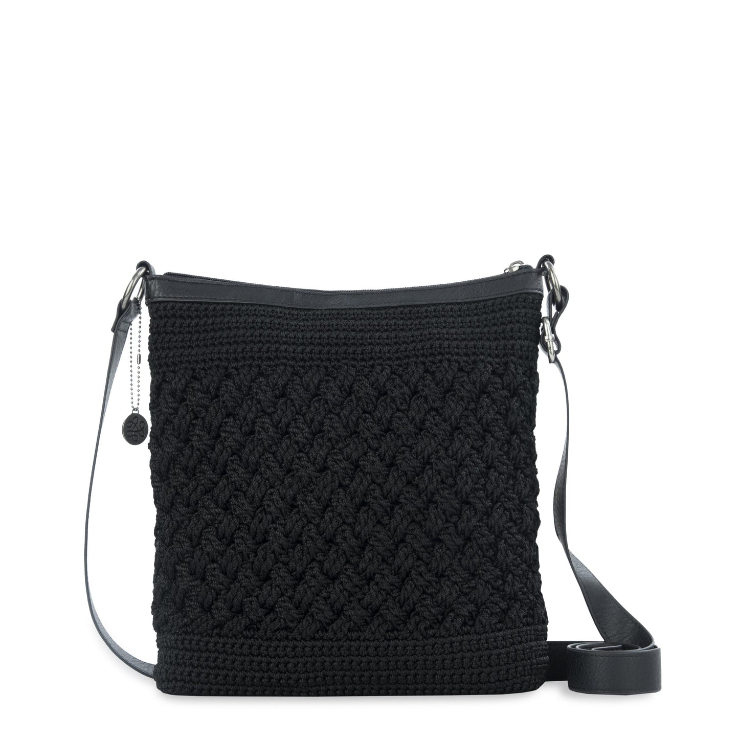 The Sak Lucia Crossbody Crochet - Black Cozy Weave