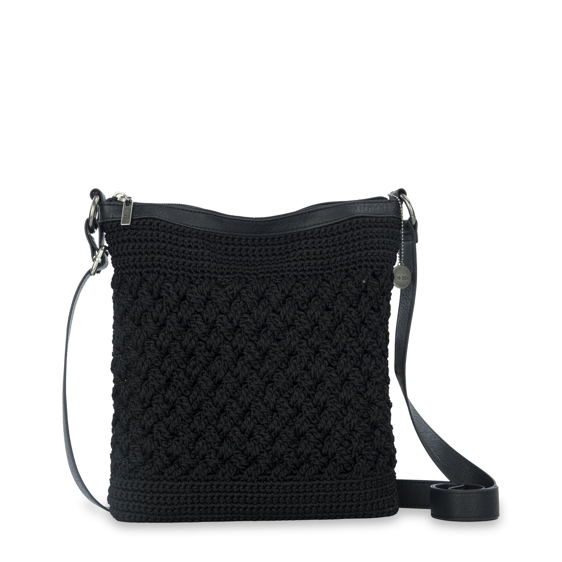 The Sak Lucia Crossbody Crochet - Black Cozy Weave