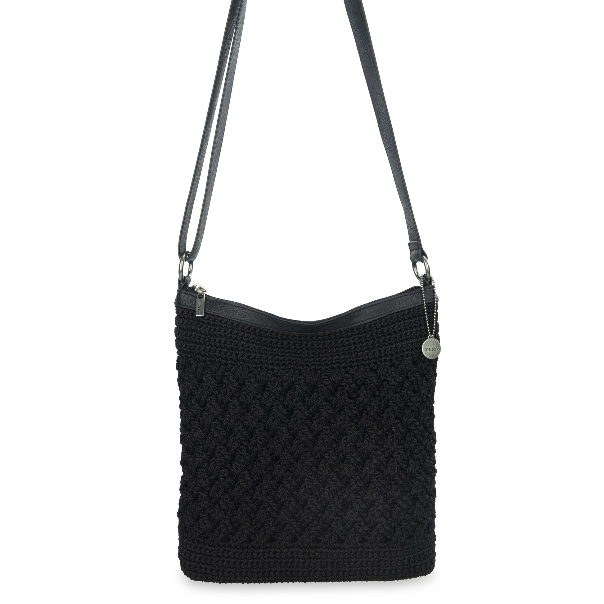 The Sak Lucia Crossbody Crochet - Black Cozy Weave