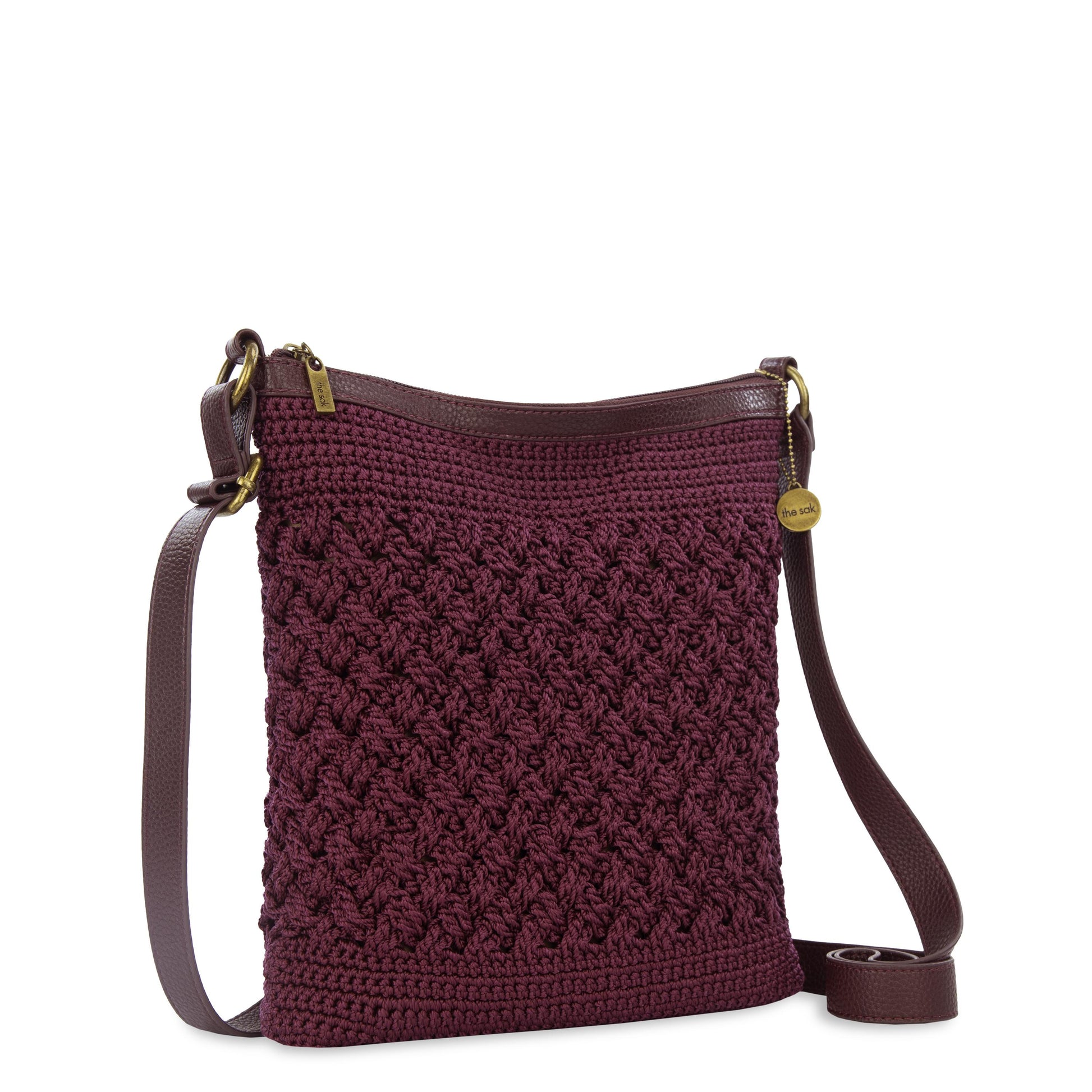 The Sak Lucia Crossbody Crochet - Black Cherry Cozy Weave