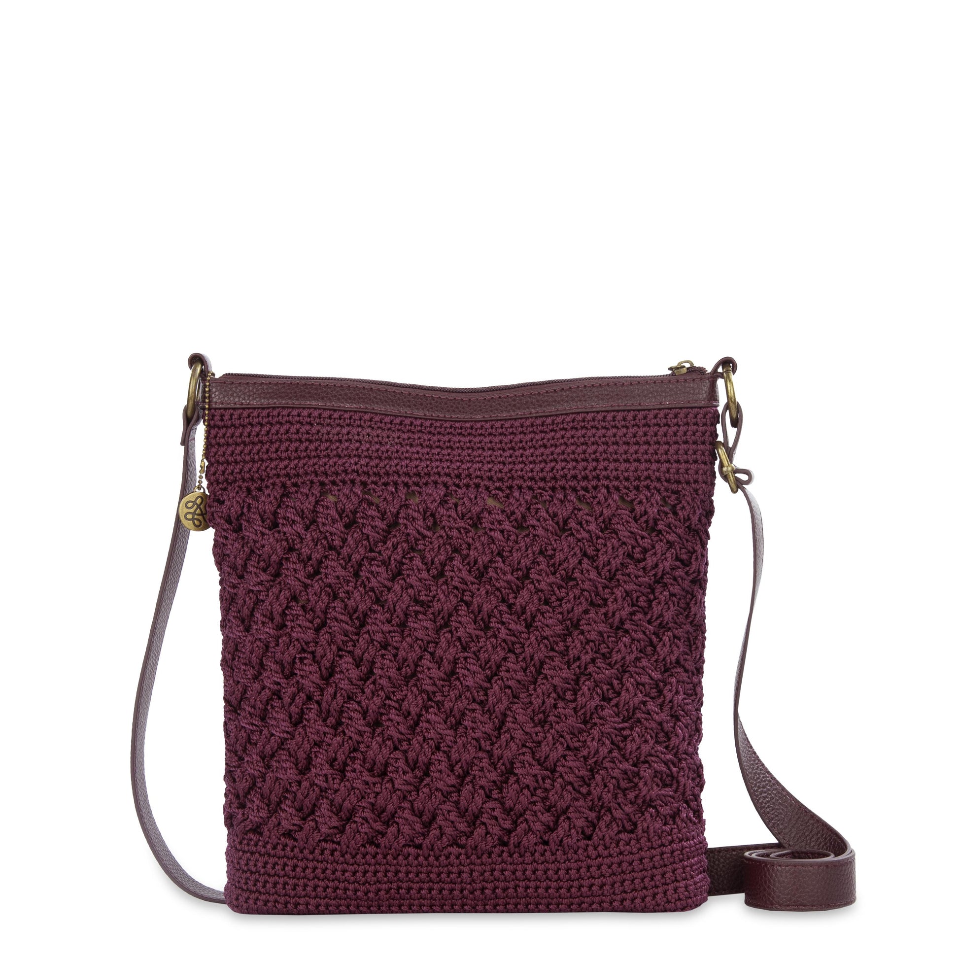 The Sak Lucia Crossbody Crochet - Black Cherry Cozy Weave